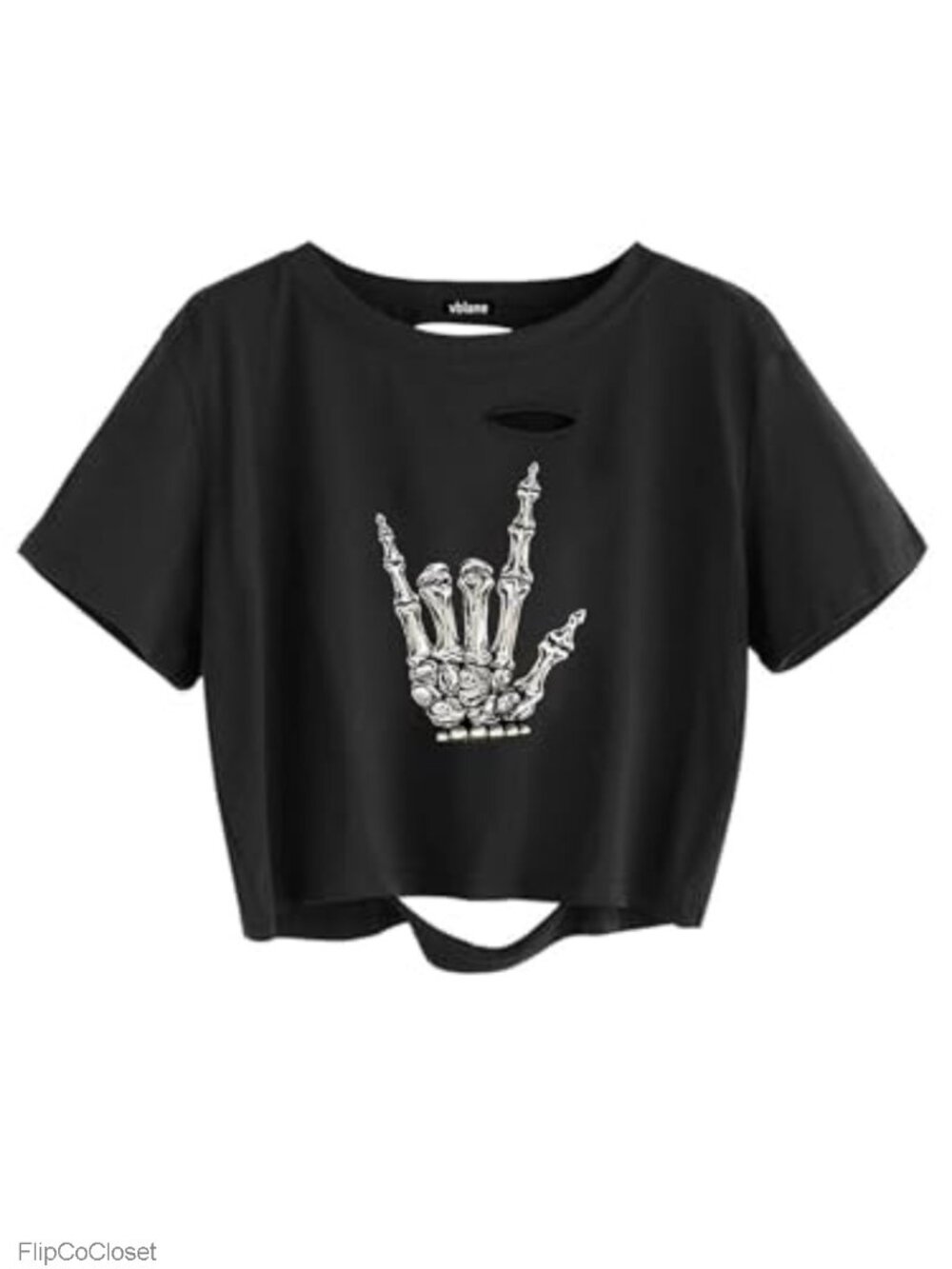 Oversized Crop Top Distressed Boxy Tee Short Sleeve Crewneck